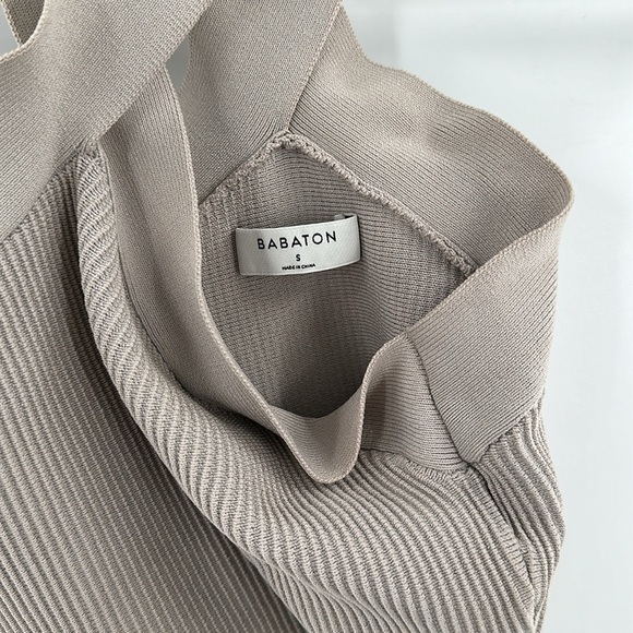 Babaton Cream Ribbed Cross-Front Tank Top - Picture 3 of 6